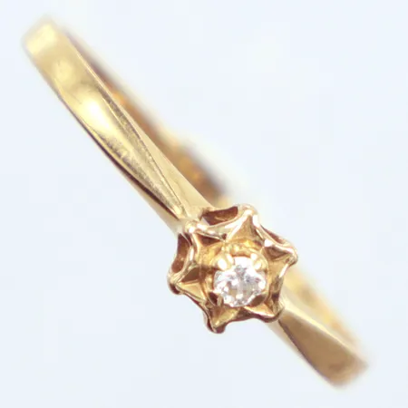 Ring Diamant, 1x0,02ct, Ø18¼, 18k Vikt: 1,5 g