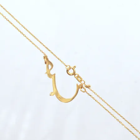 Collier, längd 43cm, defekt ojämn kedja, 21K  Vikt: 3 g