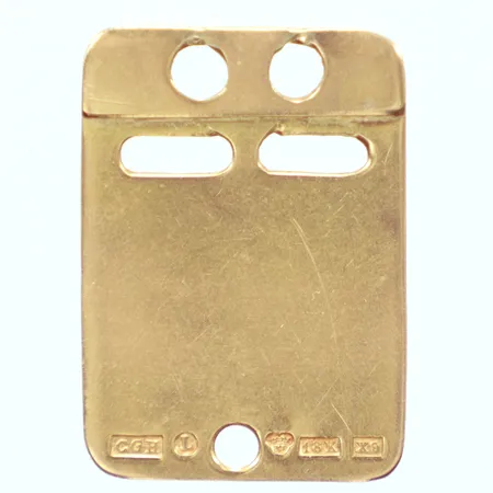 Hänge, namnbricka, längd 26,8mm, bredd 18,7mm, gravyr, år 1972, Hallbergs Guldsmeds Ab C G, 18K  Vikt: 3,3 g