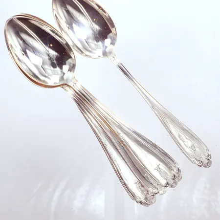6 Bordsskedar modell Vasa, 18cm, gravyr, GAB, silver 830/1000 Vikt: 240 g