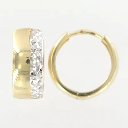 Ett par örhängen, 15x15mm, gul/vitguld, 14K Vikt: 3,6 g