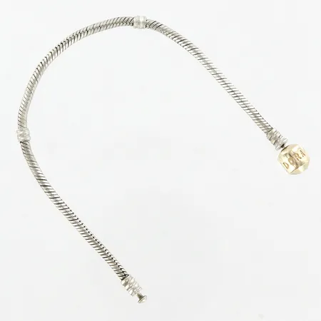 Armband Pandora, längd 19,5cm, bredd ca 3-4,2mm, lås i 14K, silver 925/1000  Vikt: 14,3 g