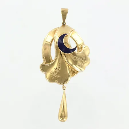 Hänge med emalj, 70x31mm, 18K Vikt: 5 g