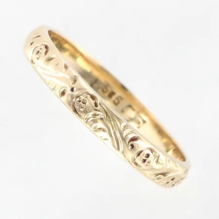 Ring, stl 18¼, bredd 3mm, 14K Vikt: 2,5 g