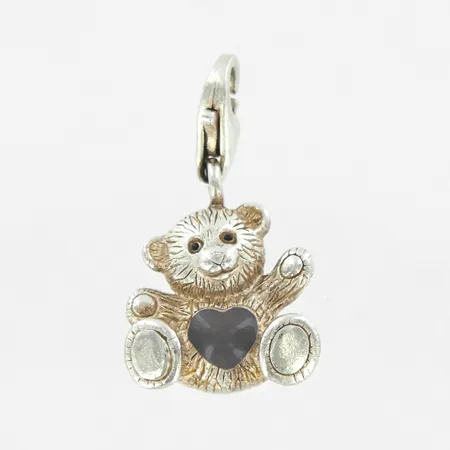 Berlock/ Charm, Thomas Sabo Charity For Us, Nalle med emaljhjärta, 25mm, silver 925 Vikt: 4,6 g