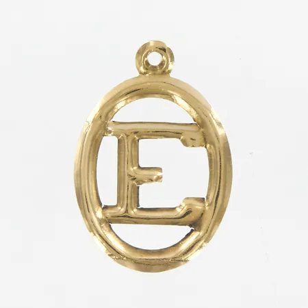 Hänge, bokstaven E, 17,5x12mm, 14K Vikt: 0,2 g