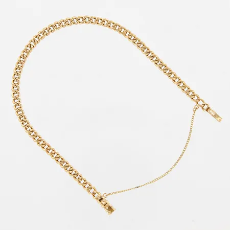 Armband Pansar, ca 20cm, bredd ca 4,5mm, säkerhetskedja, 18K Vikt: 4,7 g