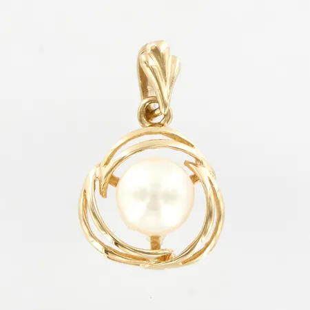 Hänge med odlad pärla, ca 20mm, 18K Vikt: 1,6 g