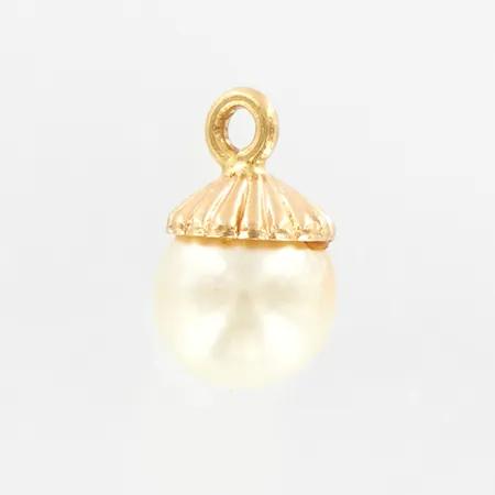 Hänge/berlock med odlad pärla, 9x5,5mm, 18K Vikt: 0,4 g