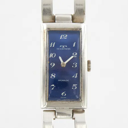 Damur Technos, manuell, troligen 70-tal, bruksslitage, originaletui, silver 800/1000