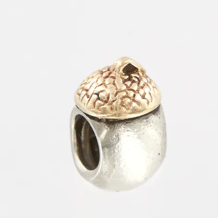 Berlock Pandora, ekollon, detalj i 14K, ca 6,5x13mm, silver 925/1000 Vikt: 3,3 g