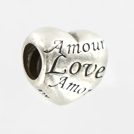 Berlock Pandora, Language of Love, Alla hjärtans dag, ca 10x11mm, silver 925/1000 Vikt: 3,6 g