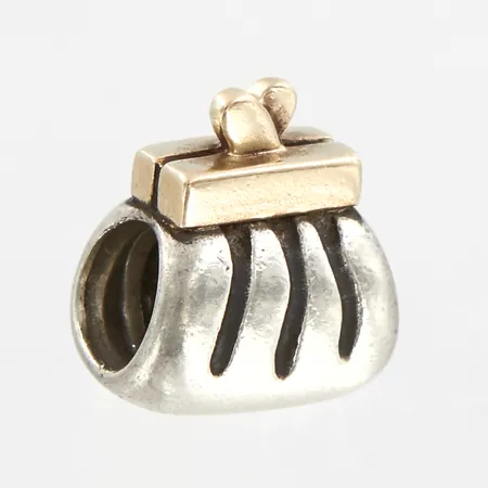Berlock Pandora, Clutch, ca 11,5x10mm, detalj i 14K, silver 925/1000 Vikt: 3,3 g