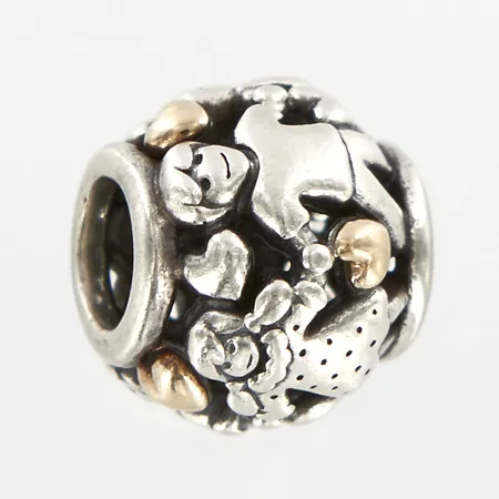 Berlock Pandora, Family forever, ca 10,5x12mm, detaljer i 14K, silver 925/1000 Vikt: 3,5 g
