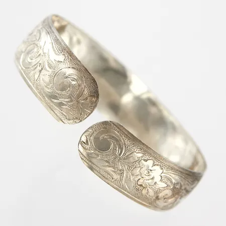 Armband stelt, öppen skena, ca 17cm, bredd: 13,8mm, smärre skevheter, silver 830/1000 Vikt: 9,3 g