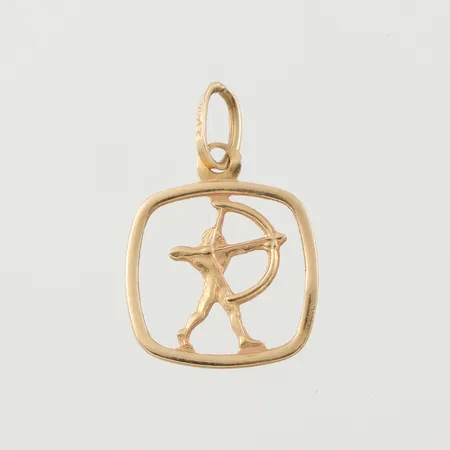Hänge horoskop, höjd med ögla 18.5 mm, 18k. Vikt: 0,3 g