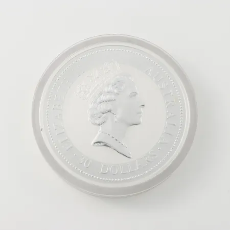 Silvermynt, The Australian Kookaburra, Australien 1998, plastetui, silver 999/1000. Vikt: 1000 g