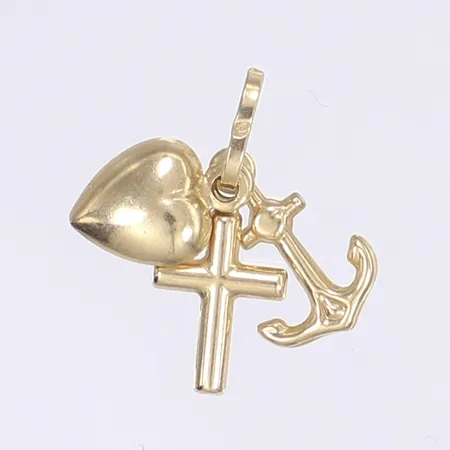 Hänge, tro hopp och kärlek, 20x20mm, 18K Vikt: 0,8 g