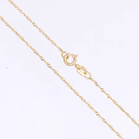 Halskedja Singapore, längd 36cm, bredd 1mm, 18K Vikt: 1,2 g