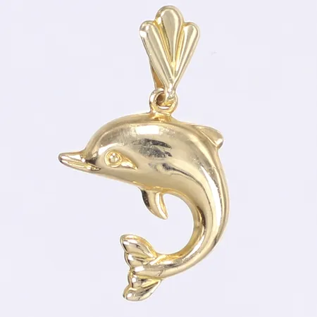 Hänge, delfin, 27x14mm, 14K Vikt: 1,4 g