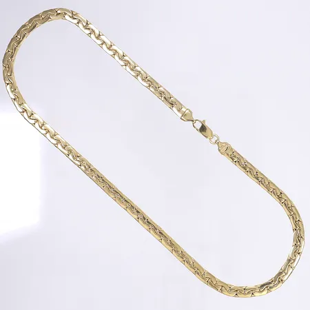 Halskedja, 42cm, bredd 6mm, GHA, ihålig, 18K Vikt: 19,3 g