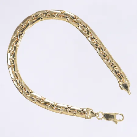 Armband, 18,5cm, bredd 6mm, GHA, ihålig, 18K Vikt: 9,5 g