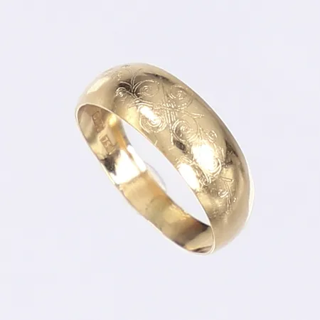 Ring, stl 18¾, bredd 3-6mm, GHA, slitage, 18K Vikt: 1,3 g