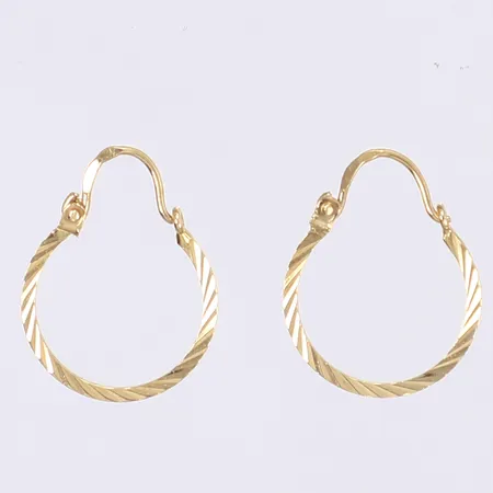 Ett par örhängen, creoler, Ø14mm, bredd 1mm, 18K Vikt: 1 g