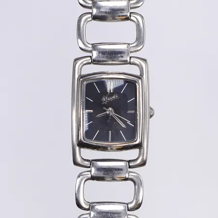 Damur Memphis, Ø22mm, quartz, stål, armband 16,5cm ikl. boett, går ej i behov av batteribyte, repa i glas