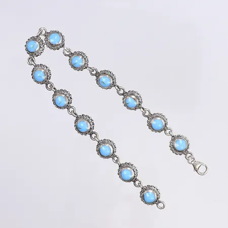 Armband med turkosa stenar, 19cm, bredd 9mm, silver 925/1000 Vikt: 15,2 g