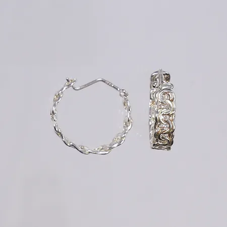 Ett par örhängen, creoler, Bismarck, Ø18mm, bredd 4mm, silver 925/1000 Vikt: 2,9 g