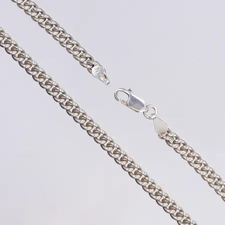 Halskedja, pansarlänk, längd 46cm, bredd 4mm, 925/1000 silver Vikt: 26,8 g