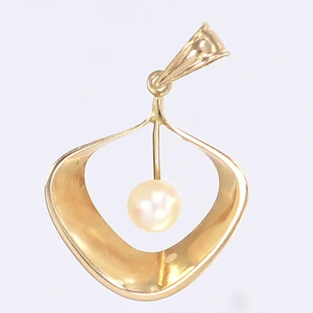 Hänge med pärla, 32x22mm, 18K Vikt: 2,1 g