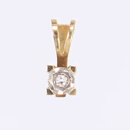 Hänge med vit sten, 9x3mm, 18K Vikt: 0,4 g