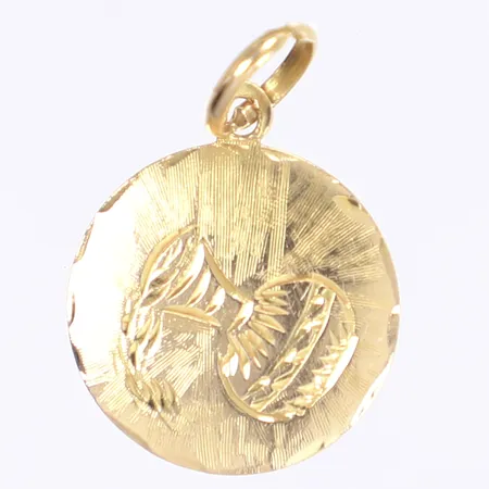 Hänge, graverad dekor, Ø16mm, 18K Vikt: 1,6 g