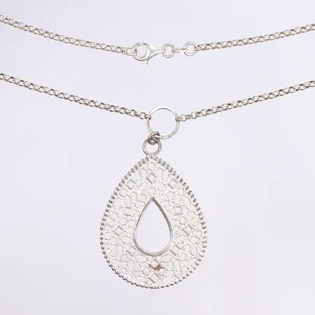 Halscollier, 43cm, bredd 2-60mm, silver 925/1000 Vikt: 11,7 g