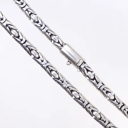 Halskedja kejsarlänk, 50cm, bredd 6mm, saknar låsåtta, silver 925/1000 Vikt: 107,4 g