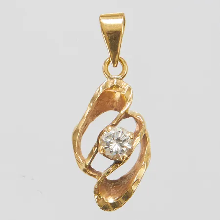 Hänge, diamant ca 0,25ct, 24,2x9,5mm, 18K Vikt: 1,5 g