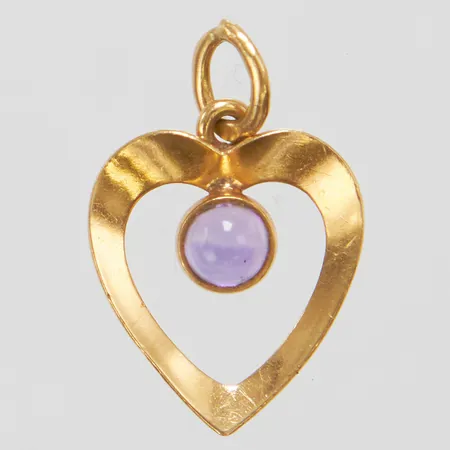 Hänge, lila sten, 18,7x12,2mm, 18K Vikt: 0,6 g