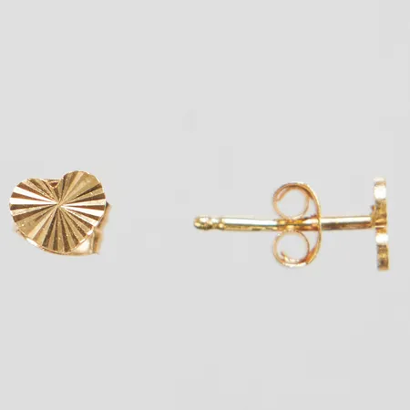 Örhängen, facetterade hjärtan, 4x4,8mm, 18K Vikt: 0,5 g