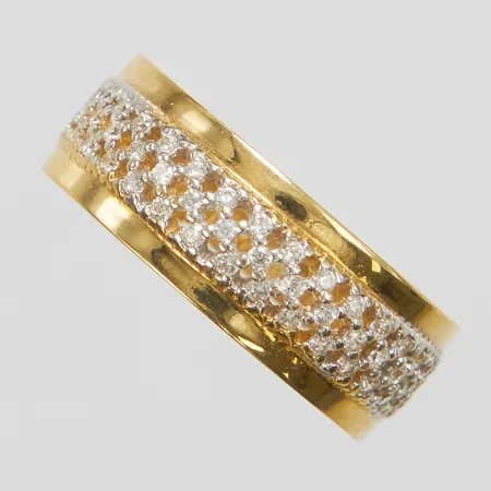 Ring, vita stenar, Ø17¾, bredd: 2,6-7mm, 18K Vikt: 3 g