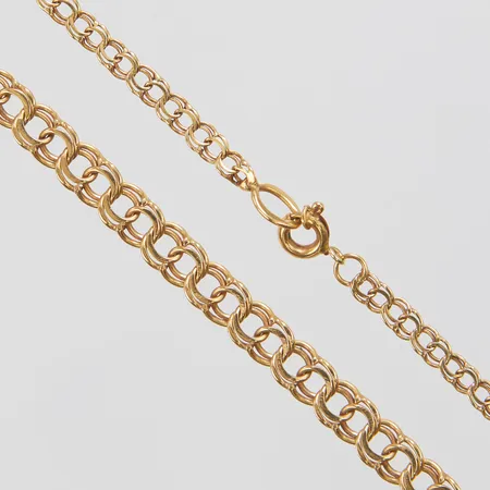 Collier, Bismarck, längd: 44,5cm, bredd: 2,7-4,8mm, svenska stämplar, 18K Vikt: 8,6 g