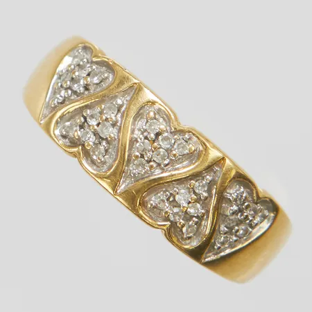 Ring, diamanter 30 x ca 0,005ct åttkantslipade, stl: 17, Guldfynd, 18K Vikt: 3,8 g
