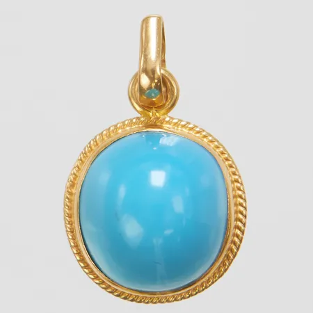 Hänge, turkos, 2,4cm, 18K  Vikt: 4,5 g