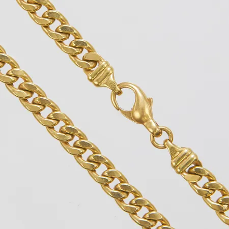 Kedja, pansar, längd: 55,5cm, bredd: 5,2mm, ihålig, svenska stämplar, 18K Vikt: 24,4 g