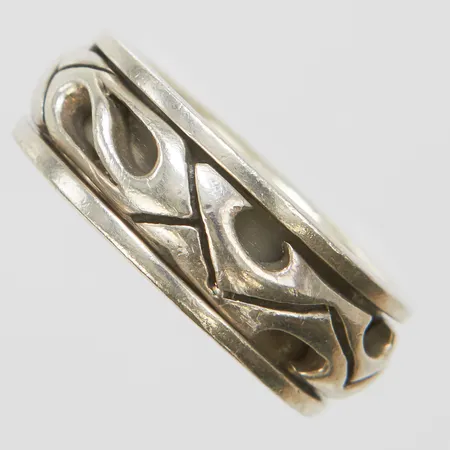 Silverring med rörlig del, Ø23, bredd: 9,8-10,2mm, 925/1000 Vikt: 19,6 g