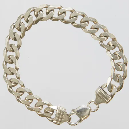 Silverarmband, pansarlänk, längd: 22,5cm, bredd: 10,5mm, repig, 925/1000 Vikt: 35,5 g