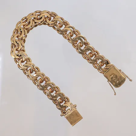 Armband Bismarck, 21cm, bredd 13mm, otydlig tillverkarstämpel, 18K Vikt: 72,6 g