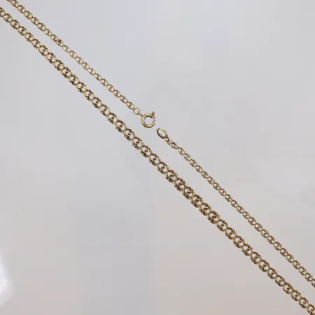 Collier doserad Bismarck, 51cm, bredd 2,5-4,5mm, något bucklig, 18K Vikt: 8,1 g