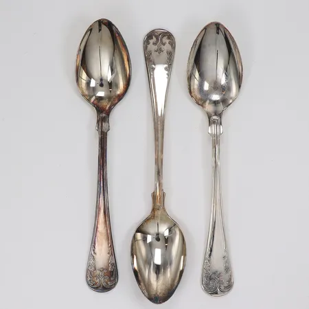3st Dessertskedar  modell Gammal Fransk längd 15cm silver 830/1000 Vikt: 90,1 g